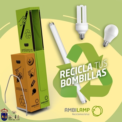 Cartel informativo sobre el reciclaje de luminarias