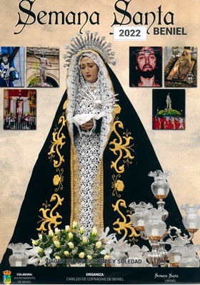 Cartel que ilustra la programación de las procesiones de Semana Santa 2022 en el municipio de Beniel
