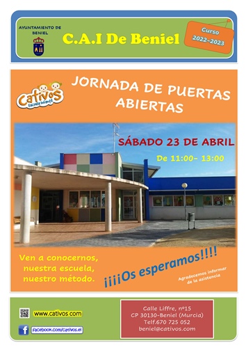 El Centro de Atención a la Infancia de Beniel organiza una jornada de puertas abiertas