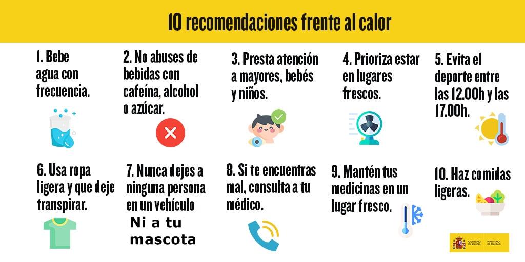 Recomendaciones frente al calor tras el aviso amarillo por altas temperaturas