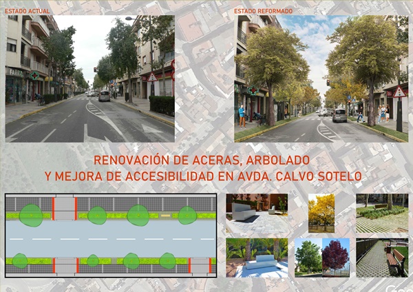 El Ayuntamiento va a renovar las aceras y el arbolado de la avenida Calvo Sotelo