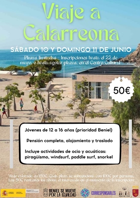 Los días 10 y 11 de junio se organiza un viaje a Calarreona