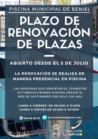 apertura del plazo de renovación de plazas